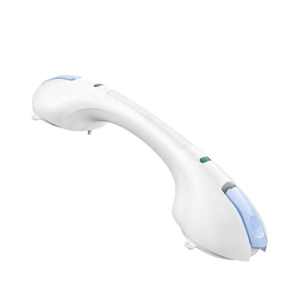 17.5 in. No Drilling Suction Removable Grab Bar in Blue for Bathtubs Showers Bathroom Seniors Elderly Handicap