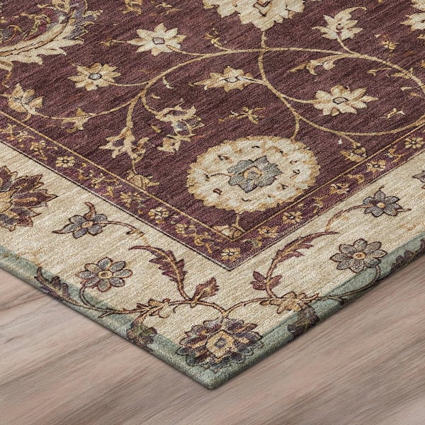 Chantille Machine Washable Indoor/Outdoor Abstract ACN3129 Burgundy 10 ft. x 14 ft. Area Rug