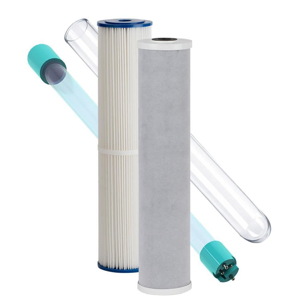 Whole House Water Filtration Sediment Filter, Carbon Filter and UV Replacement Lamp