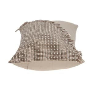 Jordan Beige Geometric Cotton 5 in. x 14 in. Throw Pillow