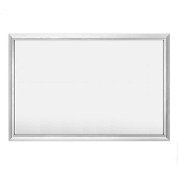 48 in. W x 32 in. H Rectangular Aluminum Alloy Framed and Tempered Glass Wall Bathroom Vanity Mirror in Brushed Silver