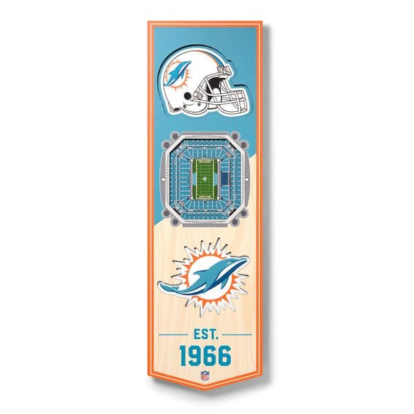 NFL Miami Dolphins 6 in. x 19 in. 3D Stadium Banner-Hard Rock Stadium