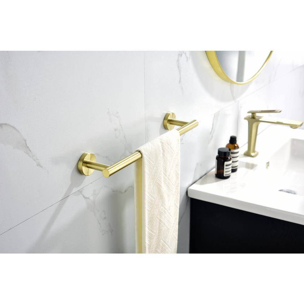 6-Piece Brushed Gold Stainless Steel Bathroom Hardware Set