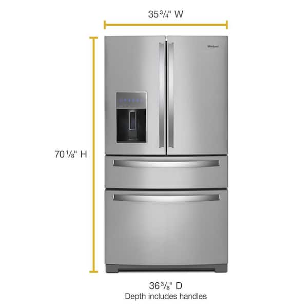 Whirlpool French Door Fridge (WRMF7736PZ) - Fingerprint Resistant Stainless Steel Whirlpool French Door Fridge (WRMF7736PZ) - Fingerprint Resistant Stainless Steel