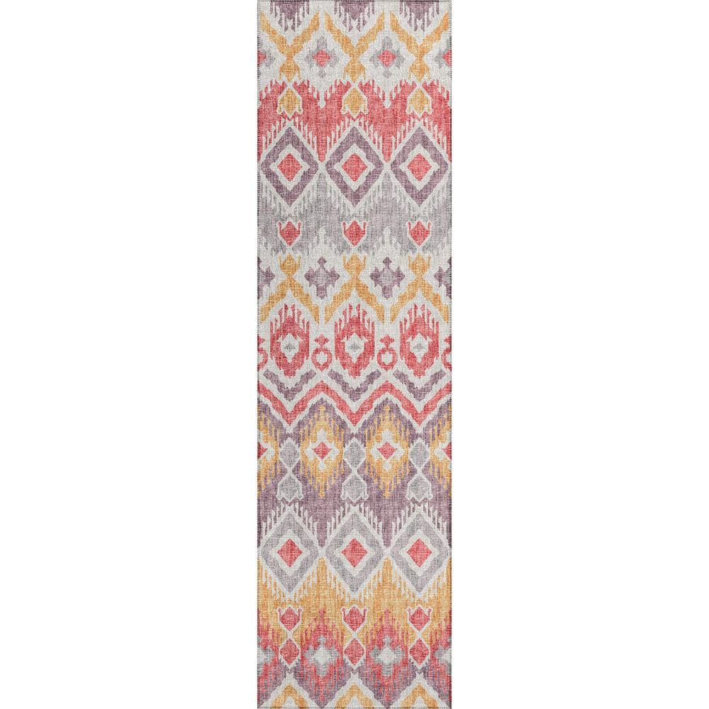 Yuma Purple 2 ft. 3 in. x 7 ft. 6 in. Geometric Indoor/Outdoor Washable Are