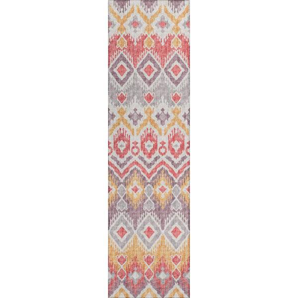 Addison Rugs Yuma Purple 2 ft. 3 in. x 7 ft. 6 in. Geometric Indoor/Outdoor Washable Area Rug