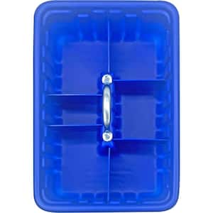 Professional Grade 19 in. Blue PolyethyleneTote Tray with 6-Dividers