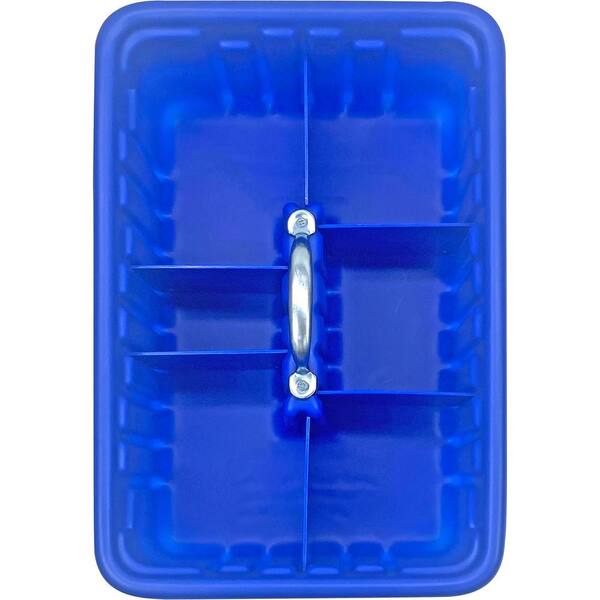 AMERICAN BUILT PRO Professional Grade 19 in. Blue PolyethyleneTote Tray with 6-Dividers