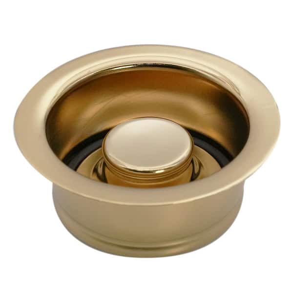 Westbrass 4-1/4 in. 3-Bolt Mount Waste Disposal Flange and Stopper in Polished Brass