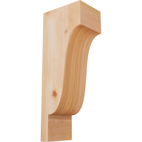 Ekena Millwork 5-1/2 in. x 8 in. x 20 in. Western Red Cedar Newport Smooth Corbel