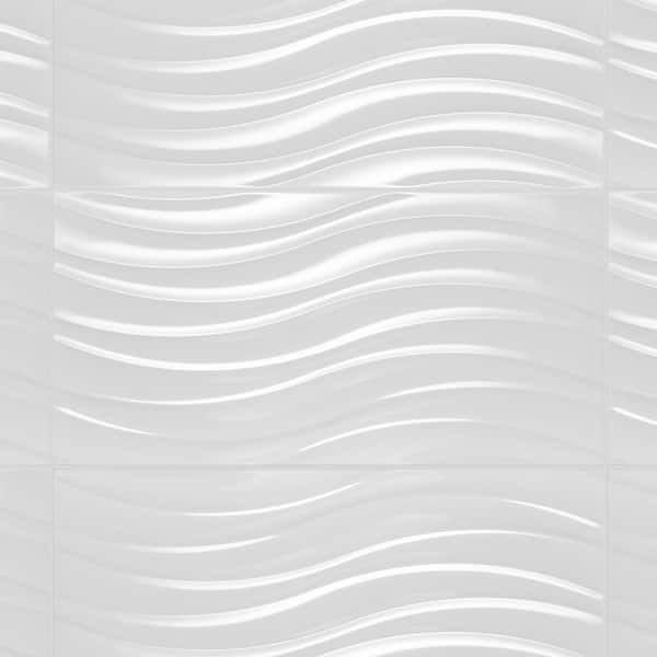 Merola Tile Silueta Blanco Brillo 12-3/8 in. x 24-7/8 in. Ceramic Wall Tile (15.42 sq. ft. / case)