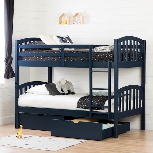 South Shore Ulysses Navy Blue Twin Bunk Bed