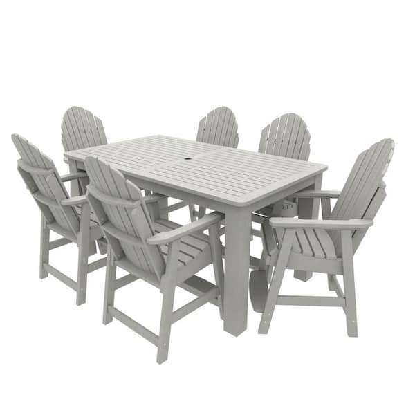 Highwood Muskoka Harbor Gray Counter Height Plastic Outdoor Dining Set in Harbor Gray Set of