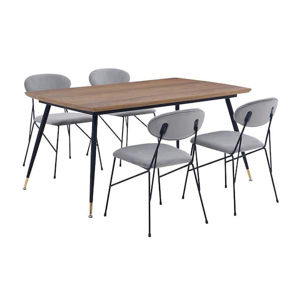 Armen Living Messina and Alice 5-Piece Rectangular Dining Set