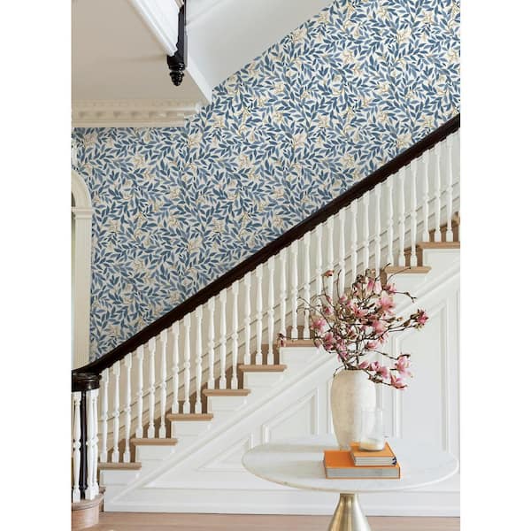 Willowberry Blue Metallic Non-Pasted Wallpaper