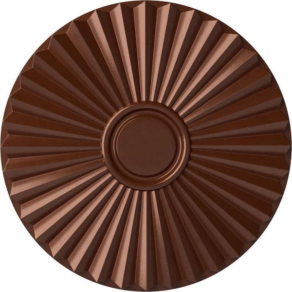 Ekena Millwork 19-3/4 in. x 1-3/8 in. Shakuras Urethane Ceiling Medallion (For Canopies upto 5 in.), Copper Penny