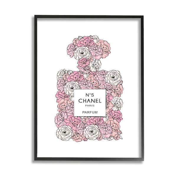 Stupell Industries Pink Rose Floral Perfume Bottle Designer
