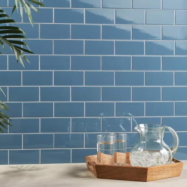 Remington Blue 2.95 in. x 5.9 in. Polished Porcelain Wall Tile (5.32 sq. ft./Case)