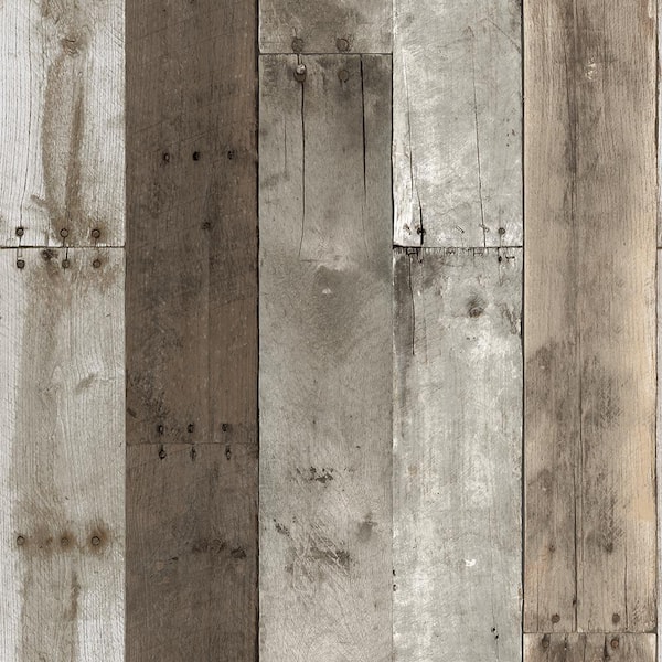 Tempaper Repurposed Wood Weathered Peel and Stick Wallpaper (Covers 56 sq. ft.)