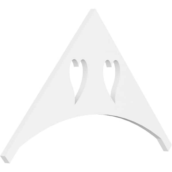 Ekena Millwork 1 in. x 36 in. x 21 in. (14/12) Pitch Winston Gable Pediment Architectural Grade PVC Moulding
