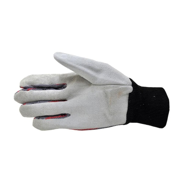G & F Products Leather Palm Knit Wrist Gloves (5 Pack)