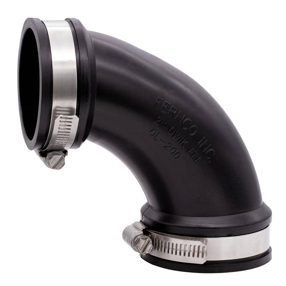 Fernco 2 in. x 2 in. PVC DWV 90-Degree Mechanical Flexible Elbow