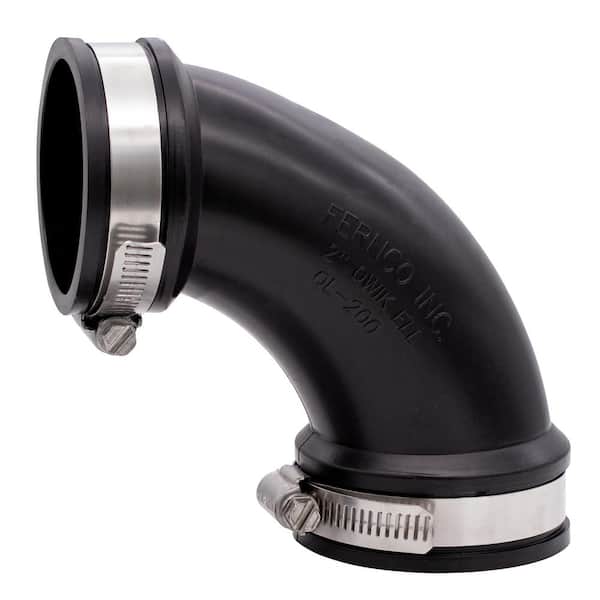 Fernco 2 in. x 2 in. PVC DWV 90-Degree Mechanical Flexible Elbow