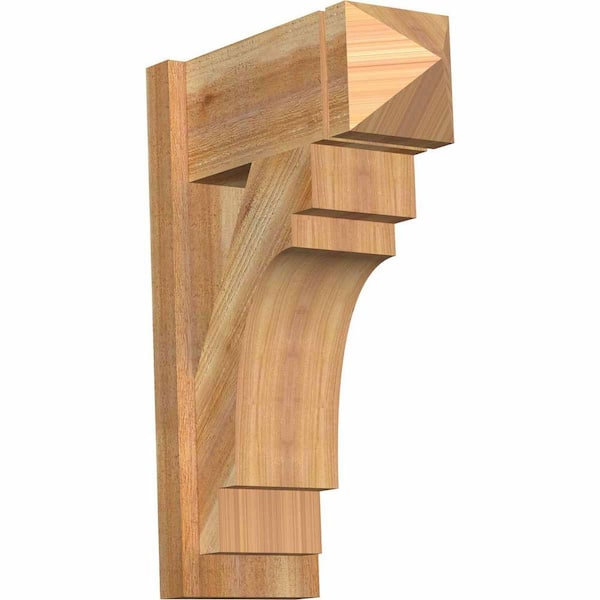 Ekena Millwork 8 in. x 26 in. x 18 in. Western Red Cedar Merced Arts and Crafts Rough Sawn Outlooker