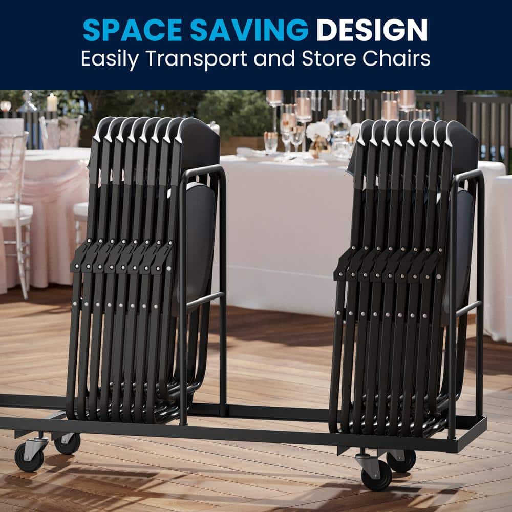 Hercules Series 32.25" Black Metal Armless Reception Chair