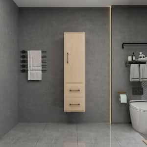 Victoria 15.75 in. W x 11.8 in. D x 59 in. H Brown Plywood Wall Floating Linen Cabinet in Yellow Oak