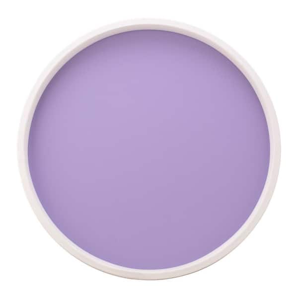 Kraftware RAINBOW 14 in. W x 1.3 in. H x 14 in. D Round Lavender Leatherette Serving Tray