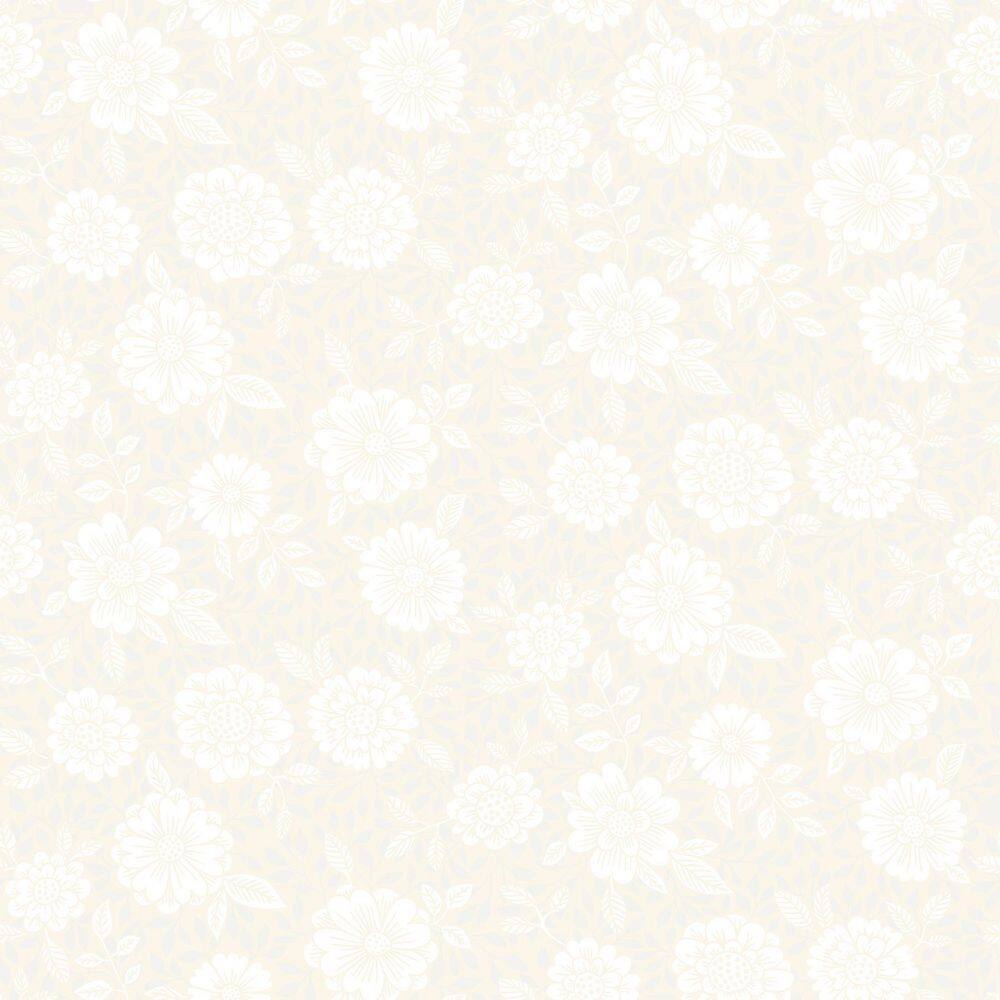 Cream Floral Non-Woven Removable Wallpaper Roll
