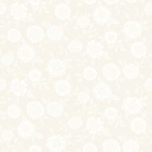 Lizette White Charming Floral Wallpaper Sample