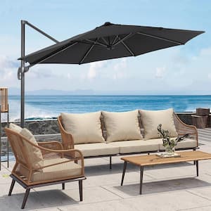 11 ft. Round Cantilever Umbrella For Your Outdoor Space - 240 g Solution-Dyed Fabric, Aluminum Frame in Anthracite