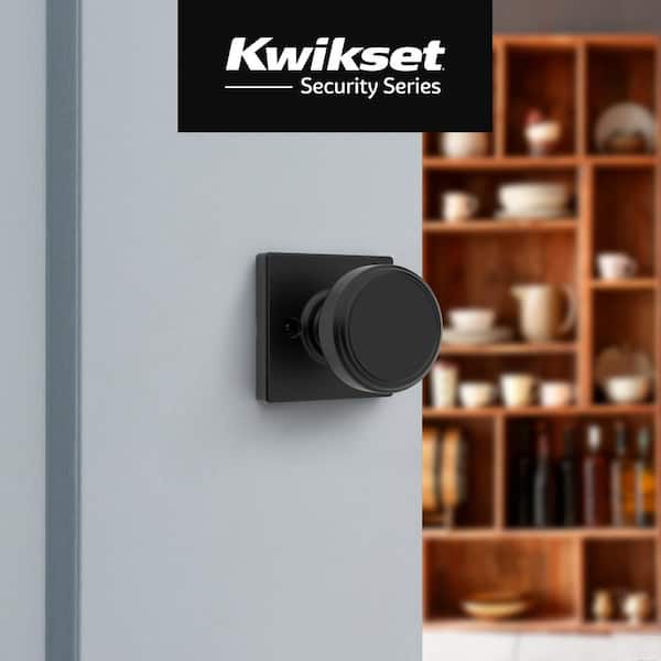 Maven Matte Black Square 2.71 in. Round Half Dummy Door Knob