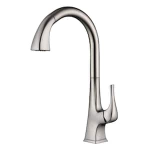 Quest Single Handle Pull-Down Sprayer Kitchen Faucet with Accessories in Rust and Spot Resist in Brushed Nickel
