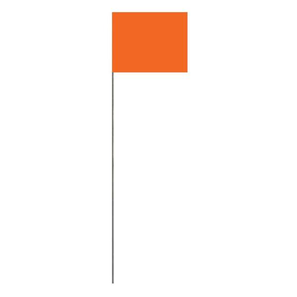 Presco 18 in. Glo Orange Stake Flag (100-Pack)