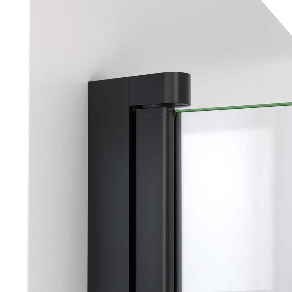 Matte Black Frameless Square Shower Kit with Acrylic Base