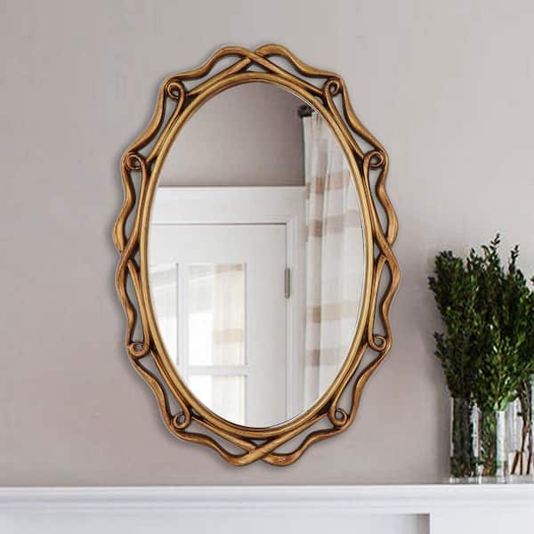 Buy 16 Inch Vintage Wall Mirror, Antique Gold Resin Frame, Heart