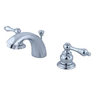 Victorian 2-Handle 8 in. Mini-Widespread Bathroom Faucets with Plastic Pop-Up in Polished Chrome