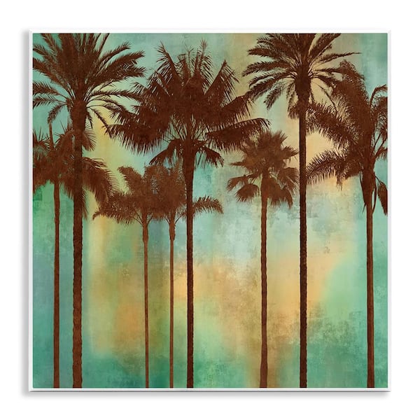 Stupell Industries Palm Trees over Gradient by John Seba Unframed Nature Graphic Art Print 12 in. x 2 in.