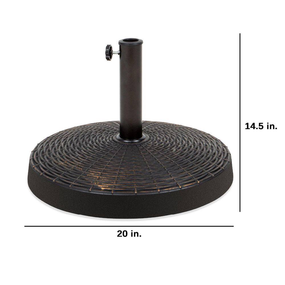 Antique Bronze Wicker Style Metal Patio Umbrella Base Stand