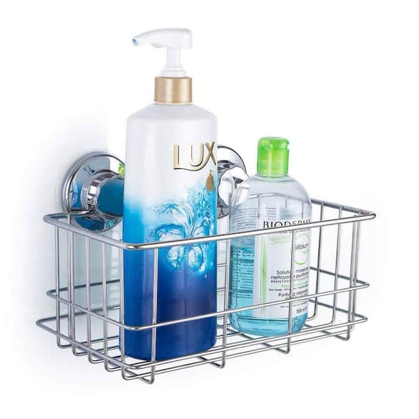 Dyiom Suction Cup Shower Caddy Bath Wall Shelf, Deep Bathroom Basket Suction  Cup Large Shower Caddy in Silver 694281520 - The Home Depot