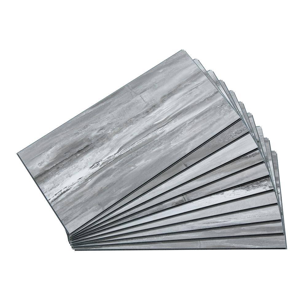 Hermitage Granite Gray Vinyl Interlocking Wall Tile Panels