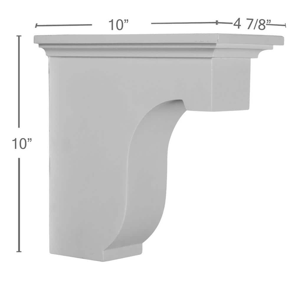 10-Inch White Polyurethane Decorative Corbel Bracket
