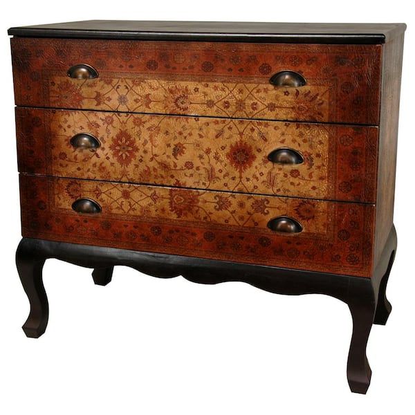 Oriental Furniture Olde-Worlde Brown End Table