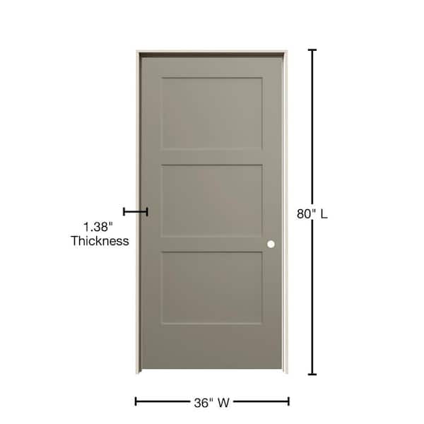 JELD-WEN 36 in. x 80 in. Birkdale Desert Sand Paint Left-Hand