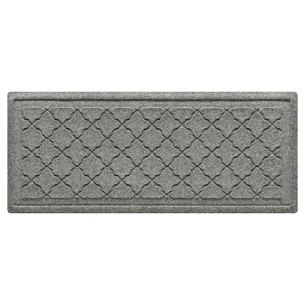 Waterhog Cordova 15 in. x 36 in. PET Polyester Indoor Outdoor Boot Tray Medium Gray