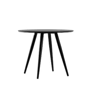 Athena 35.43 in. Round Black MDF Dining Table (Seats 4)