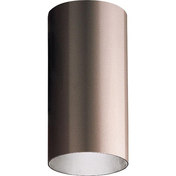 Progress Lighting Cylinder Collection 6" Antique Bronze Modern Aluminum Outdoor Ceiling Light for Garage, Porch and Entry